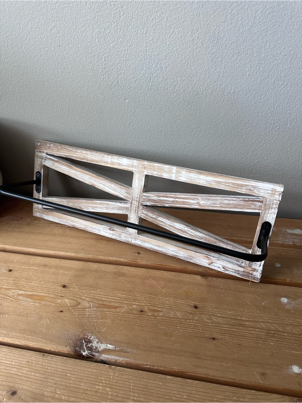 Farmhouse style towel rack for the bathroom